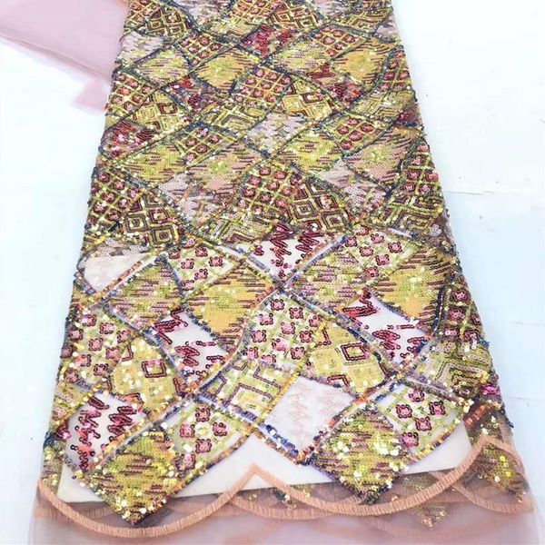 

ribbon fashion wedding / dress fabrics french mesh lace sequins african nigeria ladies design fabric, Pink;blue
