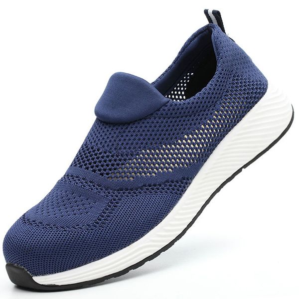 

breathable work safety shoes lightweight work shoes sneakers indestructible steel toe shoes puncture-proof safety footwear man, Black
