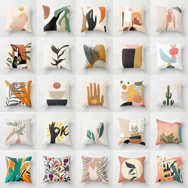 

cushion/decorative pillow nordic style leaves cushion geometric print lumbar decorative home decor throw almofadas decorativas para sofa