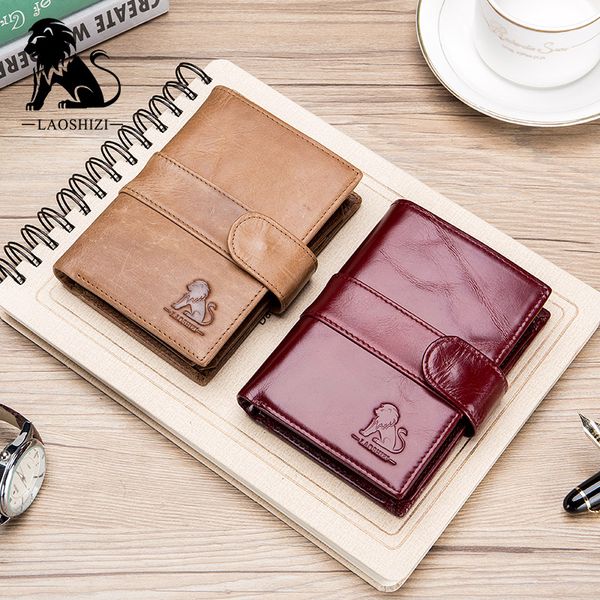 

genuiner leather multifunctional mens wallet vintage three flod man purse designers credit id card holder with coin pocket