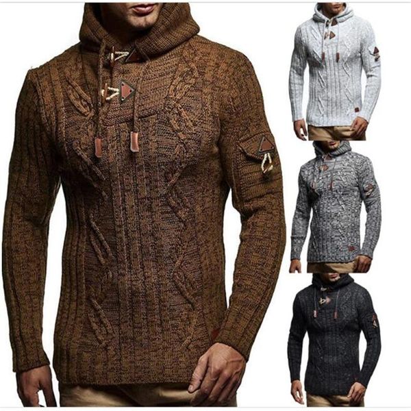 

men's sweaters 5xl autumn/winter korean version oversize kinting pullovers men long sleeve epaulets horn buckle hooded sweater black/gr, White;black