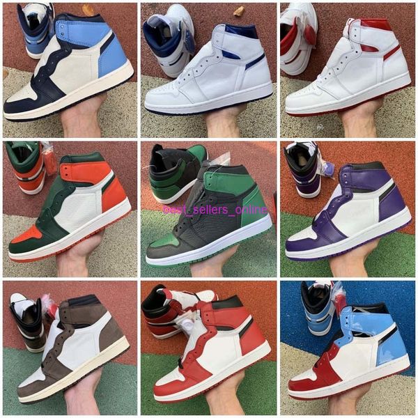 

unc 2021 new lucky jumpman 1 obsidian green 1s mens basketball shoes dark mocha university blue twist women sneaker trainers size 36-47