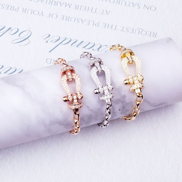 

fashion original luxury brand horseshoe-shaped fitting cuff bracelet stainless steel jewelry does not fade and is not allergic, White