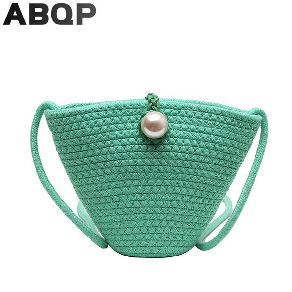 

shoulder bags candy color straw for women small mini female bucket beach bag 2021 designers cross body girls