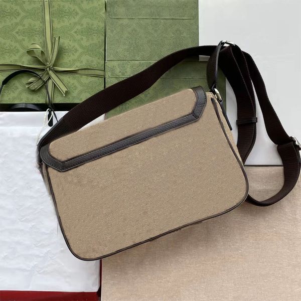 Luxus klassische Stil Diagonale Beutel Vintage Umhängetasche Kuhläden Lederbandklappe Leinwand können freche Messenger -Tasche Crossbody Tasche sein