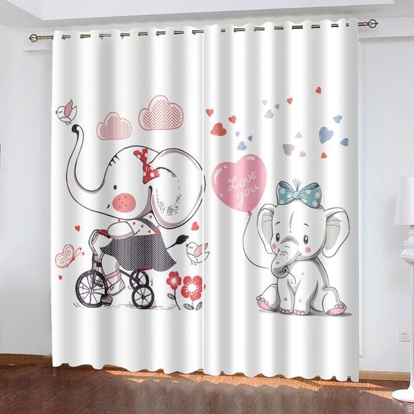 

curtain & drapes elephant window curtains modern living room decoration for bedroom home decor blackout european