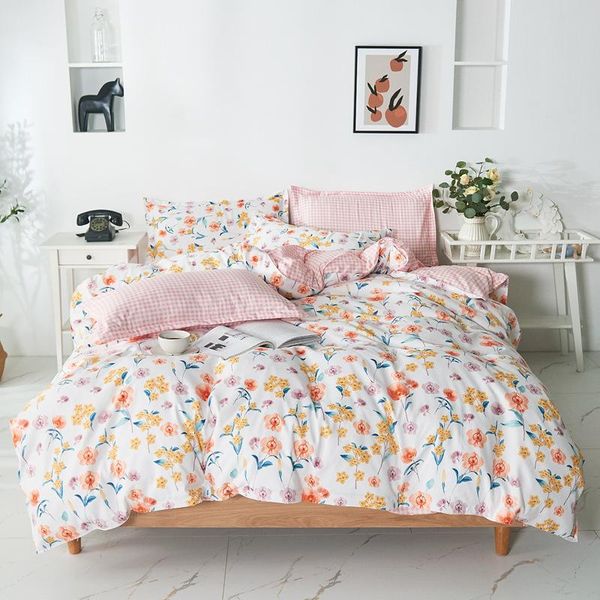 

bedding sets home textile aloe cotton 3/4pcs set elegant little flower delicate pattern sheet  king breathableoceania