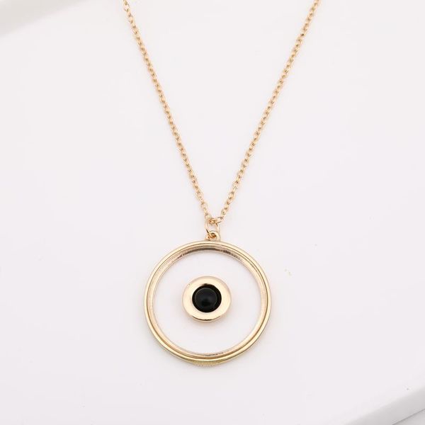 

pendant necklaces enze europe and the united states zinc alloy round geometry women necklace fashion girl accessories factory wholesale, Silver