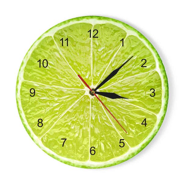 Orologio da parete Orange Lemon Fruits in the Kitchen Lime Pomelo Orologi dal design moderno Orologio Home Decor Wall Art Horologe Non Ticking H1104