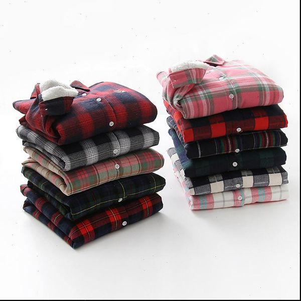

2021 winter blouses for women plus velvet thickening thermal shirt ladies korean warm cotton plaid flannel base shirt plus size, White