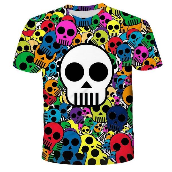 

men's t-shirts 3d skull print baby t-shirt boy girl summer hipster hip hop tshirt cool short sleeve funny tee clothes, White;black