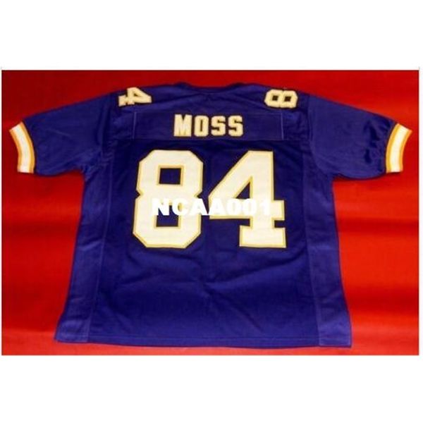 

001 custom #84 randy moss college jersey size s-4xl or custom any name or number jersey, Black
