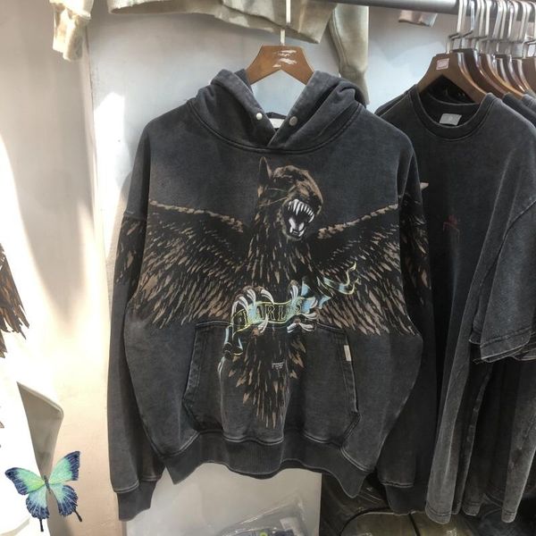 

men's hoodies & sweatshirts high street monster eagle print women's represent hoodie, Black