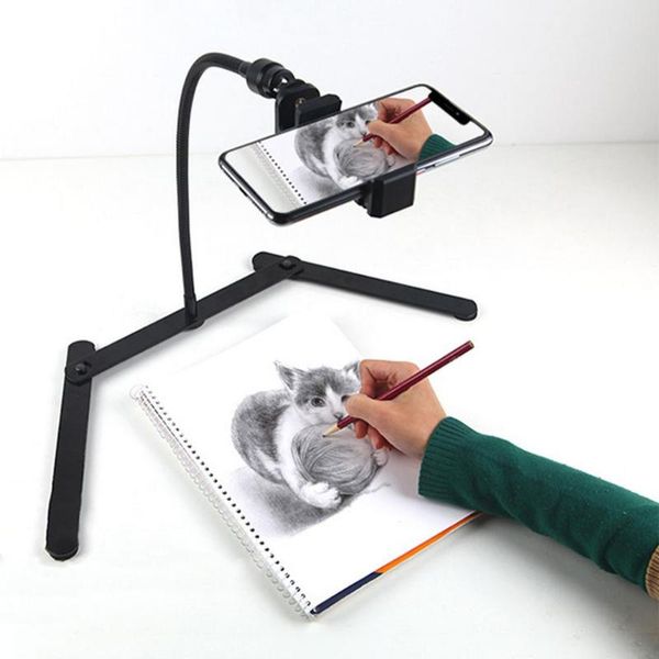 

cell phone mounts & holders adjustable stand tripod for holder deskshooting bracket rotatable overhead ring light shoot