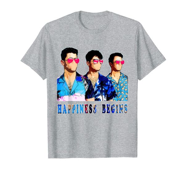 

happiness begins tee jonas tour 2019 funny concert gift t-shirt, White;black