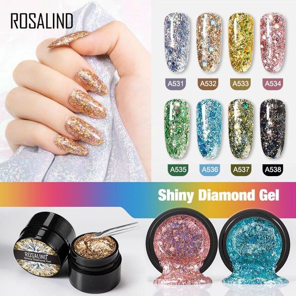 

nail polish rosalind reflective gel shiny 6 colors vernis semi permanent varnish hybird uv acrygel for art