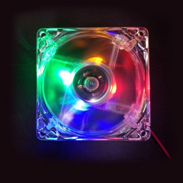 

electric fans 1pc 8cm double aperture multi-colored silent led computer case pc cooling fan 12v u1je