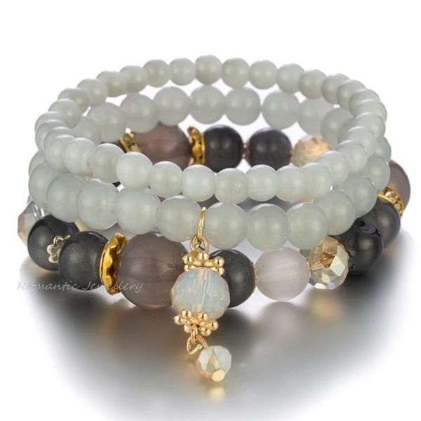 

beaded, strands korean bohemian candy color crystal beads strand bracelet fashion ethnic wrap bracelets for women gift pulseras mujer, Black