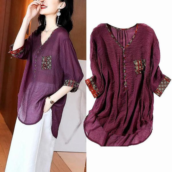 

women's blouses & shirts fashion summer holiday shirt v neck chic pocket women elegant ladies clothes blusas femme ls123, White