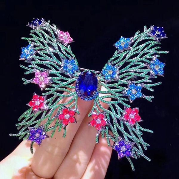 

pins, brooches shanice colorful big butterfly brand green cubic zirconia crystal brooch for women pearl pins shell sweater corsage, Gray