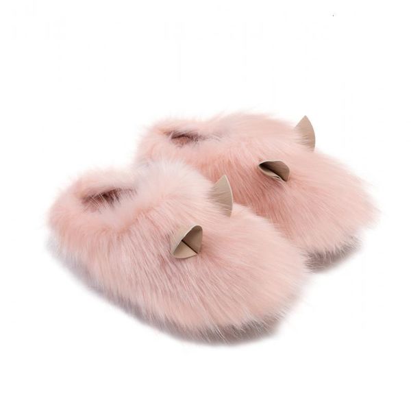 

hairy winte unicon house slippers home women's snow shoes vhol, Black