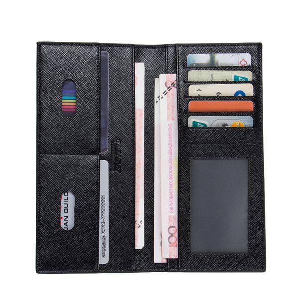 

baellerry brand 2021 long men wallet ultra-thin soft leather male casual business wallet multi-card holder carteira masculina, Red;black