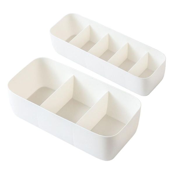 

storage drawers 2pcs household sundries dresser drawer closet organizer tray (white)