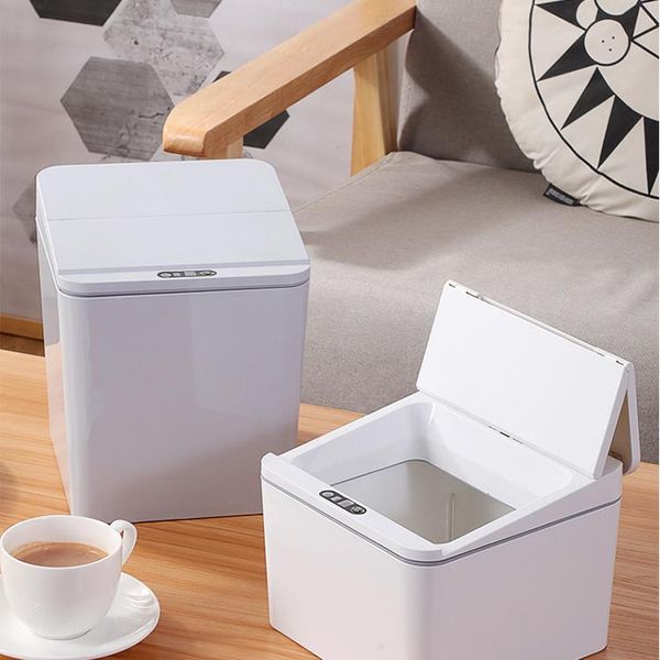 

waste bins car small trash can plastic lightweight home desk smart automatic sensor bedroom basurero cocina cleaning eh50wb