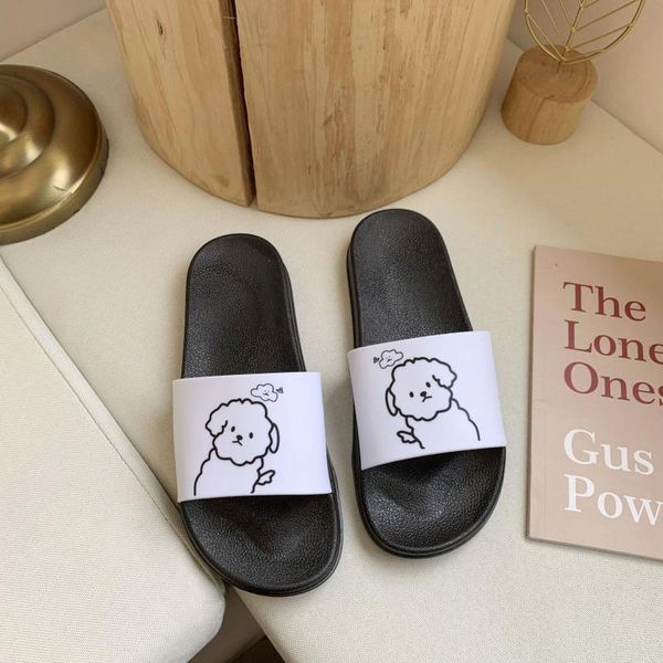 

2021 women shoes lovely catroon bathroom slippers non slip comfy shoes quick drying summer home indoor slippers lady, Black