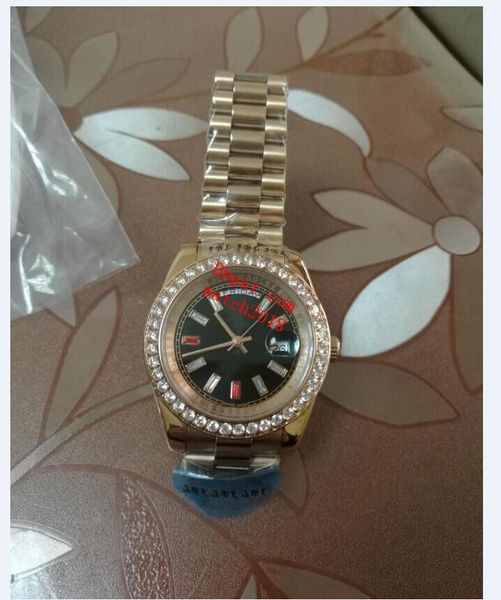 

classic mens watch 41mm 228349 218235 sapphire glass calendar 18k platinum diamond automatic mechanical waterproof watches for men, Slivery;brown