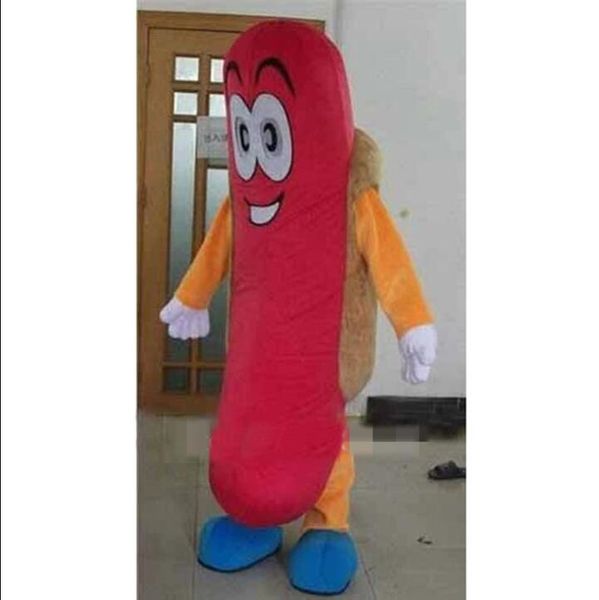 Bühnenleistung Red Wurst Nahrungsmittel Maskottchen Kostüm Halloween Weihnachten Phantasie Party Cartoon Charakter Outfit Anzug Erwachsene Frauen Männer Kleid Karneval Unisex Erwachsene