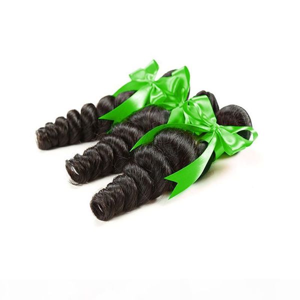 

peruvian malaysian indian brazilian virgin hair bundles unprocessed curly loose wave human hair extensions 3pcs lot, Black