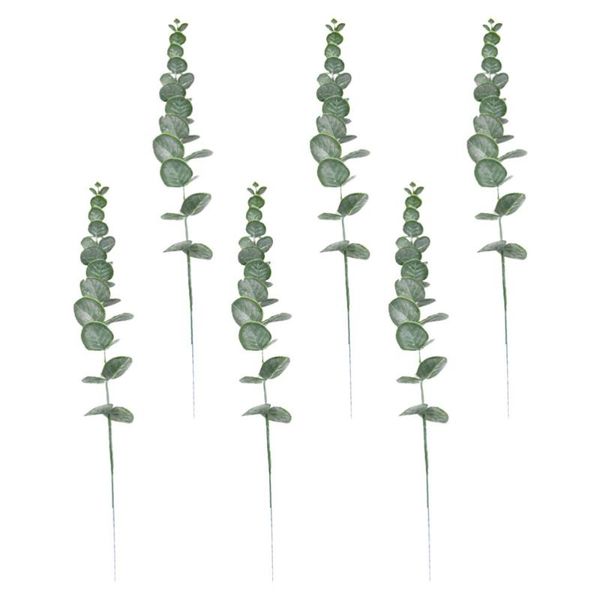 

6pcs simulation flower eucalyptus leaf adornment garden decor for home