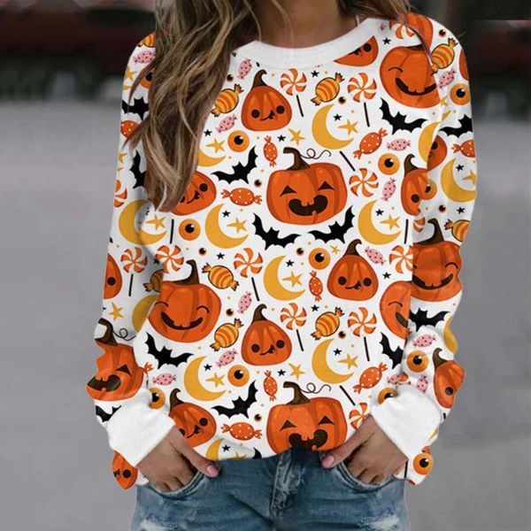 

women's hoodies & sweatshirts creative lady sweatshirt festive pumpkin pullover all match halloween women, Black