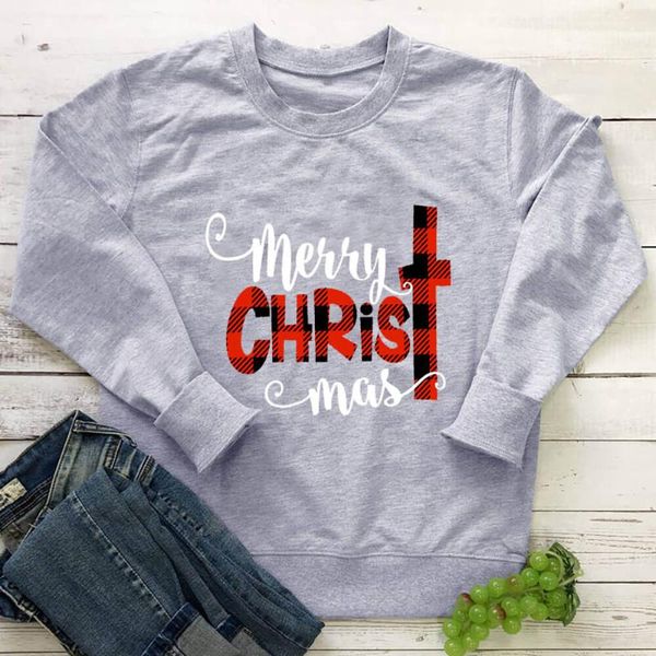 

women's hoodies & sweatshirts arrival colored 100%cotton autumn winter long sleeve jesus merry christmas gift drop, Black