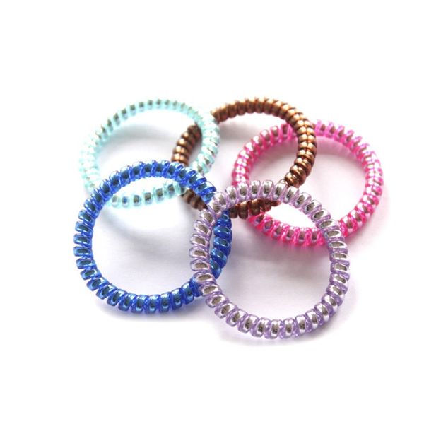 

dhl telephone wire cord gum hair tie girls elastic hair band ring rope candy color bracelet stretchy scrunchy mixed by air11, Slivery;white