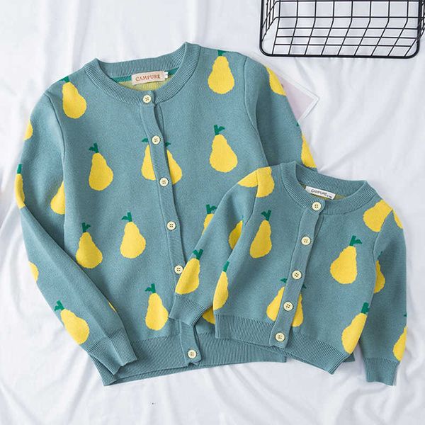 

snow pear knit coat mother baby cotton mommy and me clothes clothing matching outfits, Blue