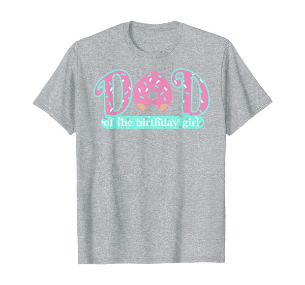 

mens dad of birthday girl donut lover theme daddy t shirt, White;black