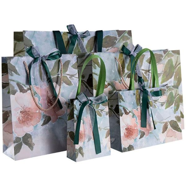 

gift wrap 1 pc bow paper bag handle bags kraft / carrier twist fashion party christmas for decor