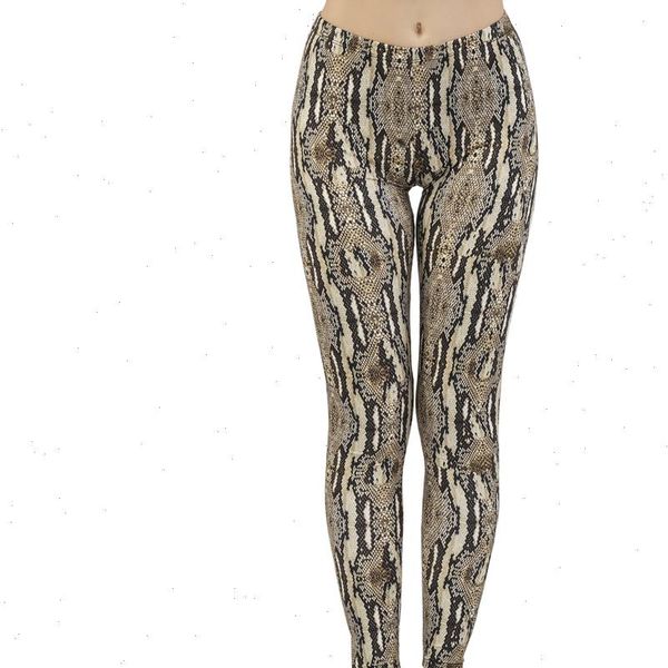

popular leggins mujer python printing snake skin legging feminina leggins fitness woman flexible pants workout leggings, Black
