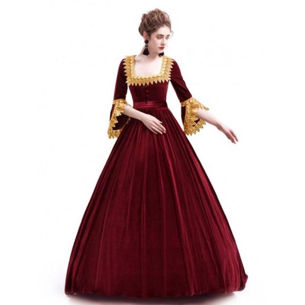 

casual dresses women dress fashion medieval vintage gothic court square collar patchwork bow long sleeve party, Black;gray