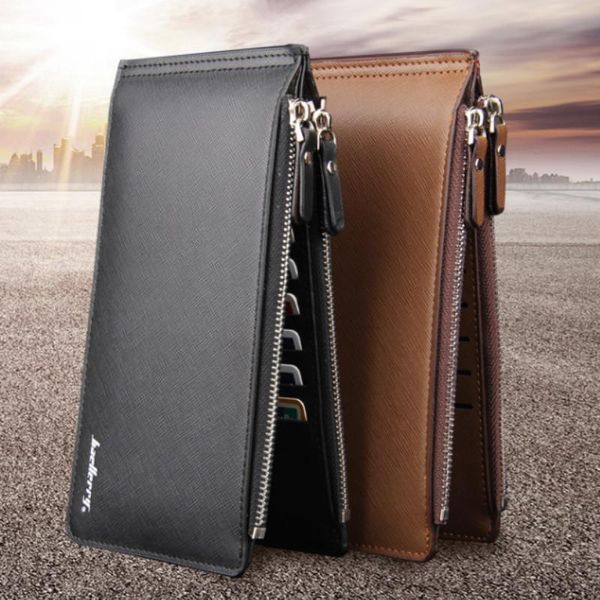 

wallets large capacity 16 slots card holders men leather wallet bifold money purse fashion male cash coin pocket ship, Red;black
