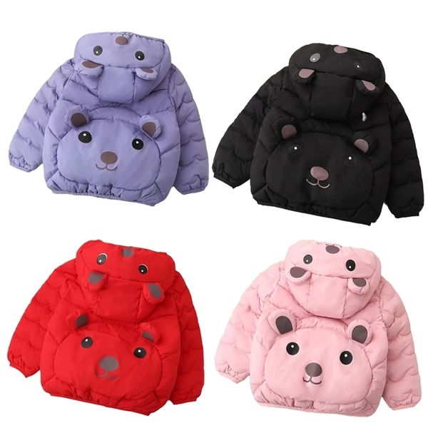 

autumn boys down jackets hooded outerwear children cartoon warm fashion baby kids coat clothes girls 211011, Blue;gray