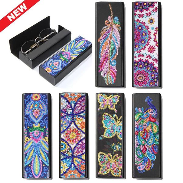 

diamond painting diy glasses storage box pu leather sunglasses case special shaped craft christmas gift