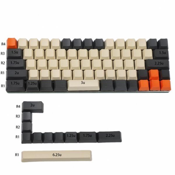 

keyboards oem profile carbon 64 68 minila keyset thick pbt gk61 keycaps for mechanical keyboard filco yd60m gk64 gk61x tada68 gk64x