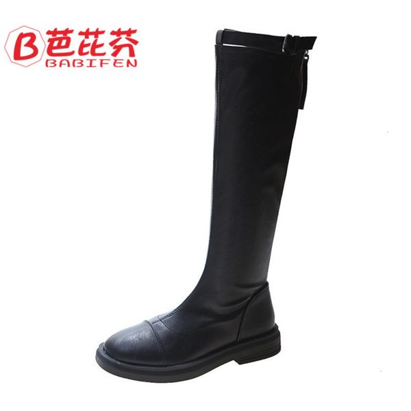

designer and 2020 style new women's spring middle autumn british single net red martin thin flat knights boots, White;red