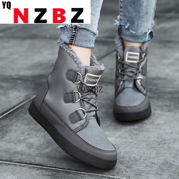 

boots 2022 short plush casual ladies shoes woman plus size chunky winter boot female water proof large sise 36-43, Black