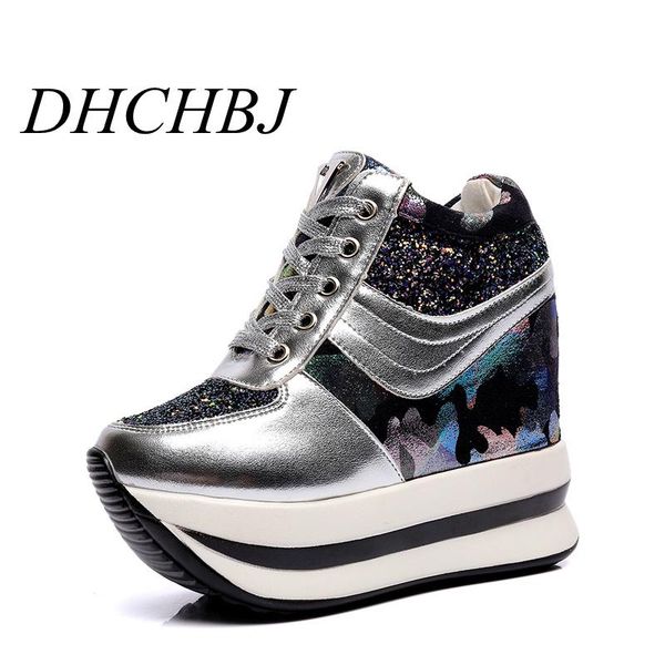 

new 2021 spring black white hidden wedge heels casual shoes women's white elevator high-heels boots for women