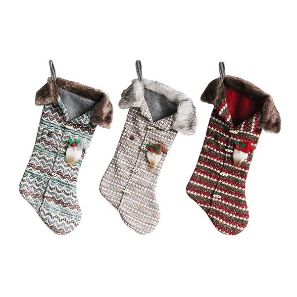 

christmas decorations cartoon printing hanging sock child faceless doll candy apple bag kid festive tree cute decoration stockings