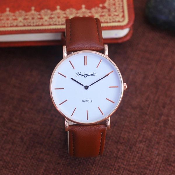 

wristwatches 2021 style men women fashion leather quartz old business waterproof luxury ultra-thin cool watches, Slivery;brown